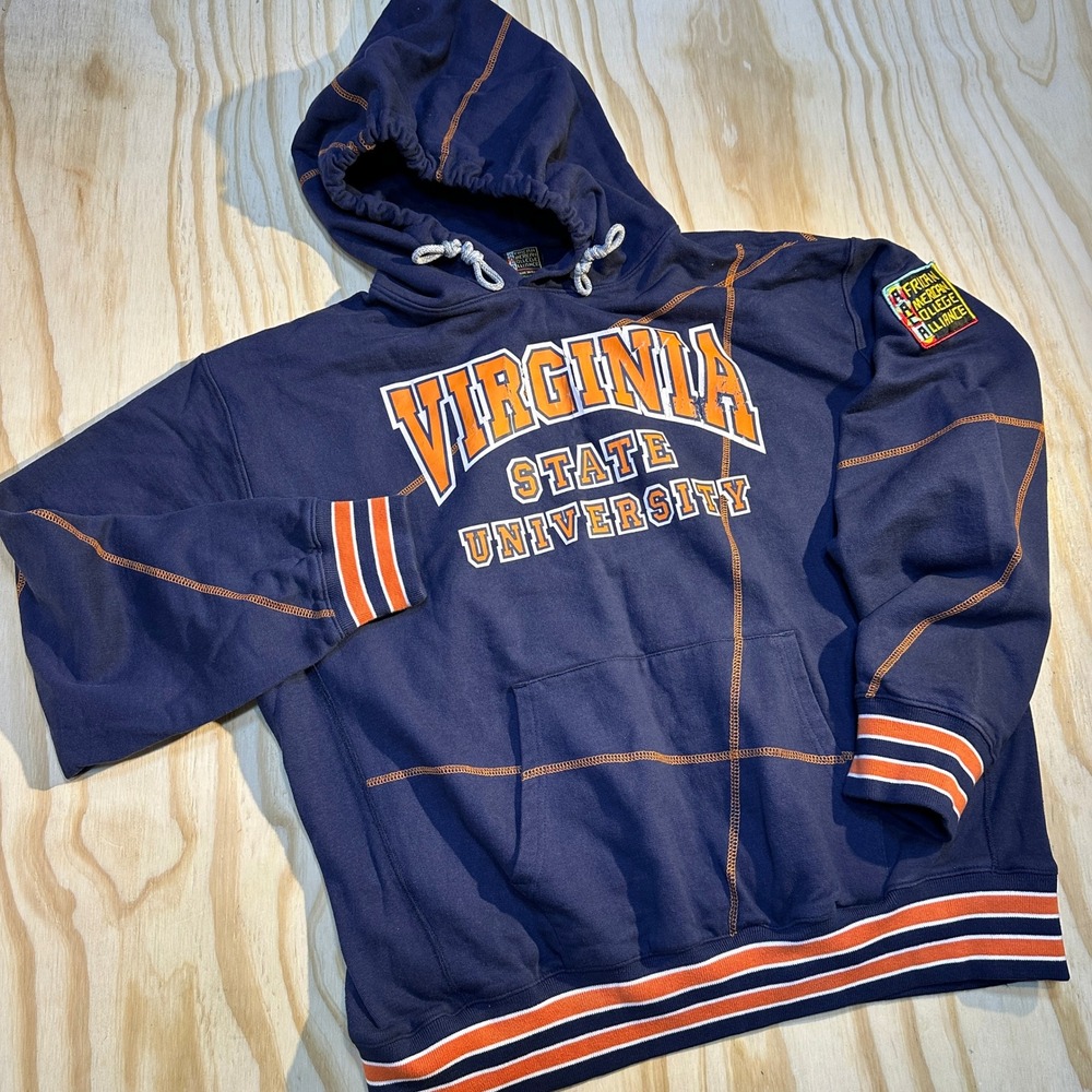 THICK AACA Virginia State University VSU Hoodie Blue Contrast Stitch HBCU